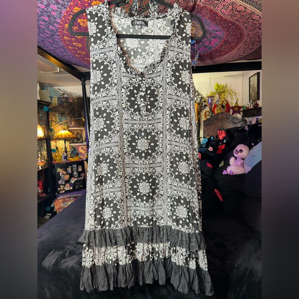 Papillon Black and White Patterned Dress Size XS